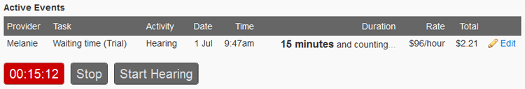 Tracking Waiting and Court Time